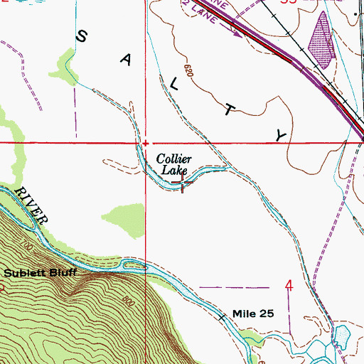 Topographic Map of Collier Lake, AL