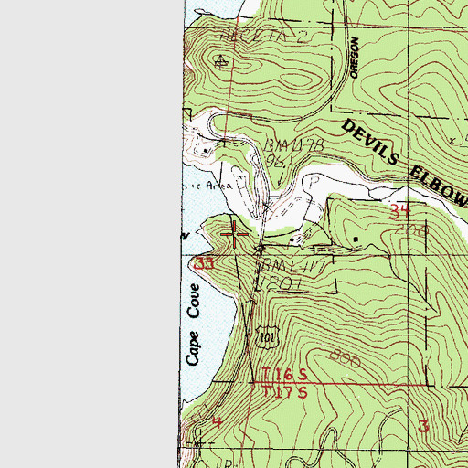 Topographic Map of Heceta Post Office (historical), OR