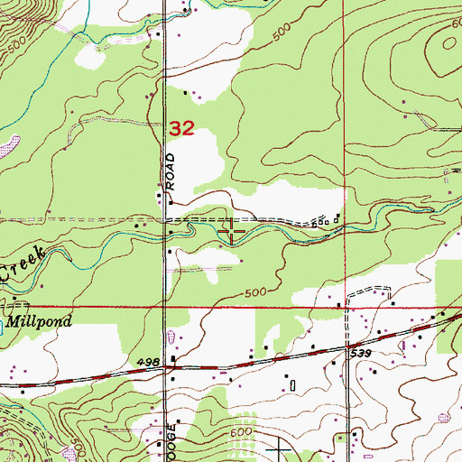 Topographic Map of James Post Office (historical), OR