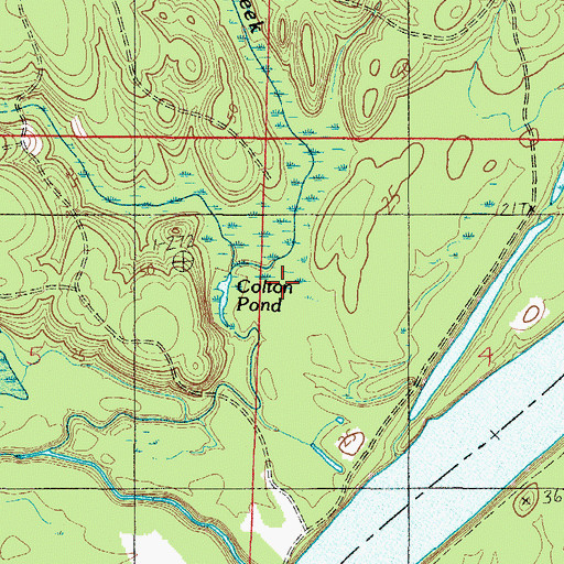Topographic Map of Colton Pond, AL