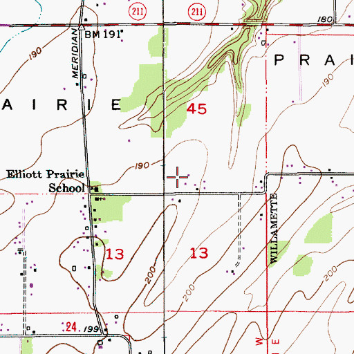 Topographic Map of Orville Post Office (historical), OR