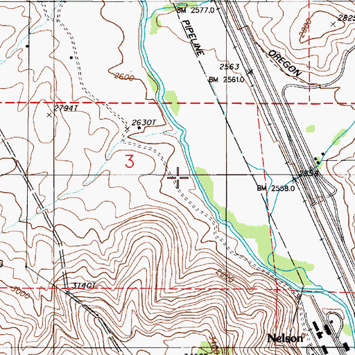 Topographic Map of Plano Post Office (historical), OR