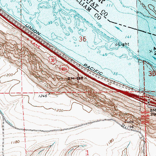 Topographic Map of Quinook Post Office (historical), OR