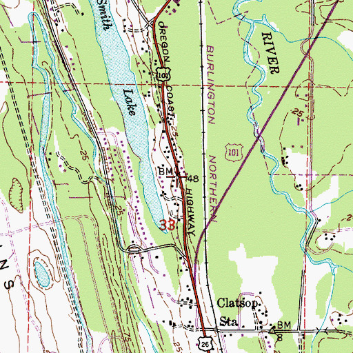 Topographic Map of Skipanon Post Office (historical), OR