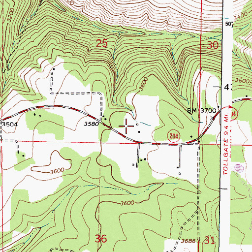 Topographic Map of Tamarack Post Office (historical), OR