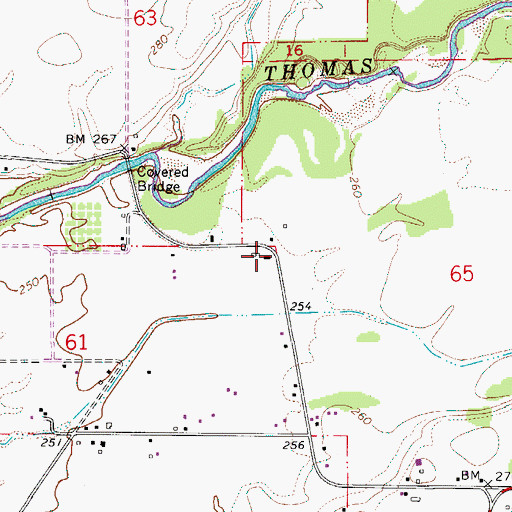 Topographic Map of Thomas Post Office (historical), OR