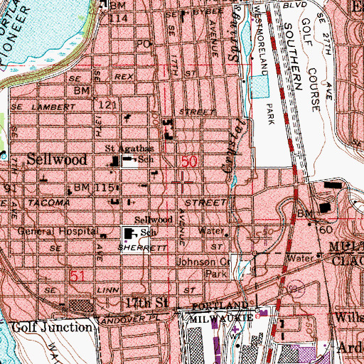 Topographic Map of Willsburgh Post Office (historical), OR