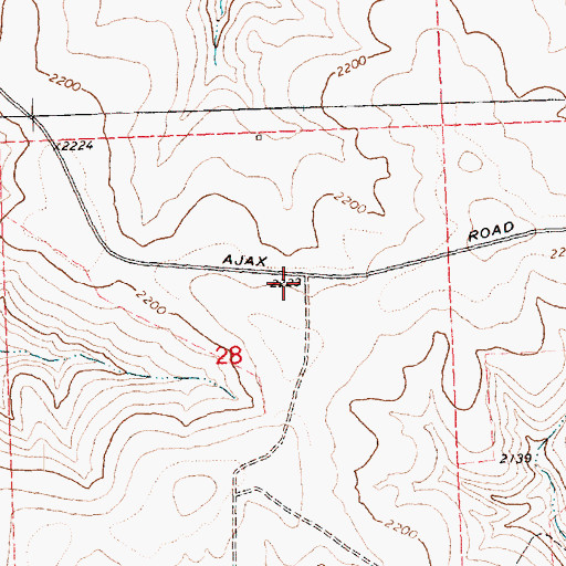 Topographic Map of Ajax Post Office (historical), OR