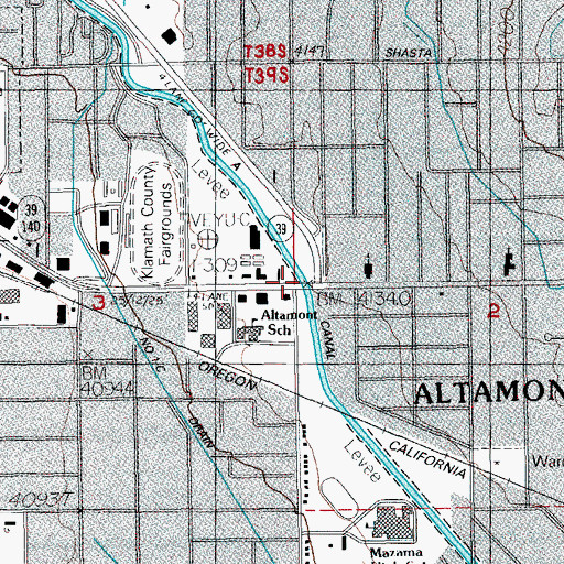 Topographic Map of Altamont Post Office (historical), OR