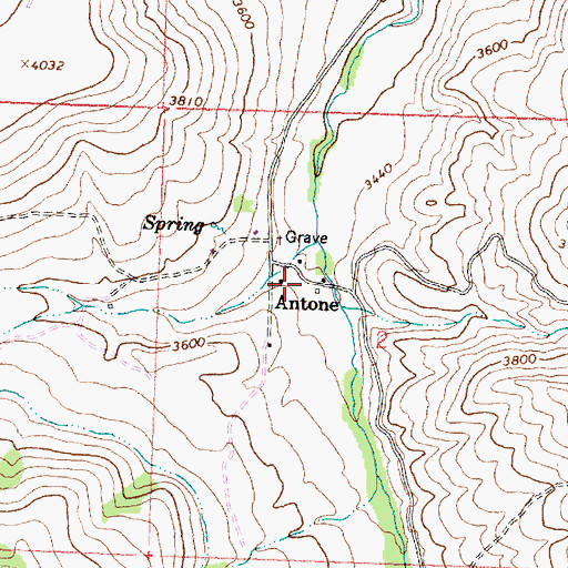 Topographic Map of Antone Post Office (historical), OR