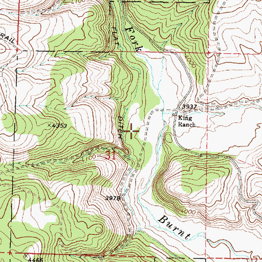 Topographic Map of Audrey Post Office (historical), OR