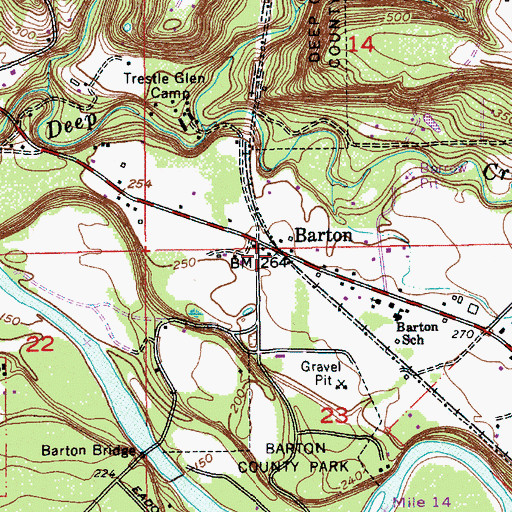 Topographic Map of Barton Post Office (historical), OR