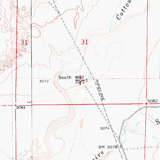 Topographic Map of South Well, AZ