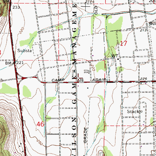 Topographic Map of Camp Adair Post Office (historical), OR