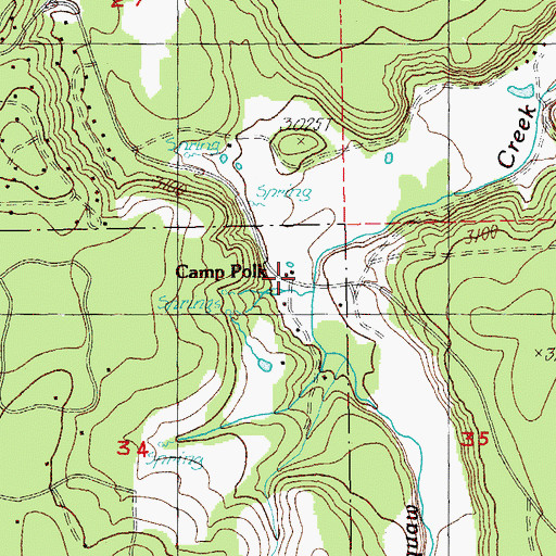 Topographic Map of Camp Polk Post Office (historical), OR