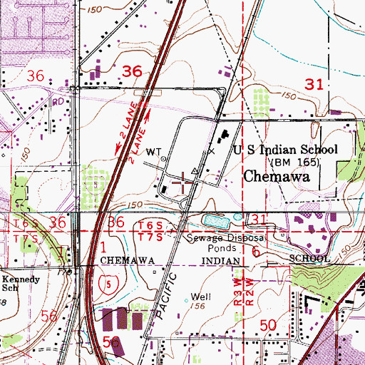 Topographic Map of Chemawa Post Office (historical), OR