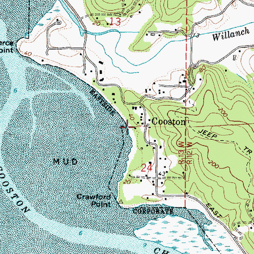 Topographic Map of Cooston Post Office (historical), OR