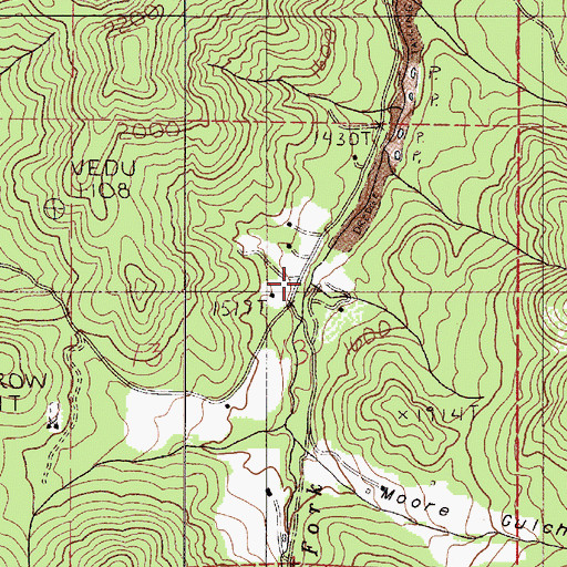 Topographic Map of Draper Post Office (historical), OR