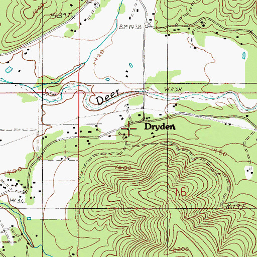 Topographic Map of Dryden Post Office (historical), OR