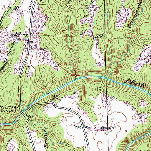 Topographic Map of Cook Branch, AL