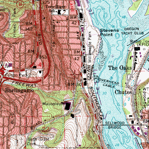 Topographic Map of Fulton Post Office (historical), OR