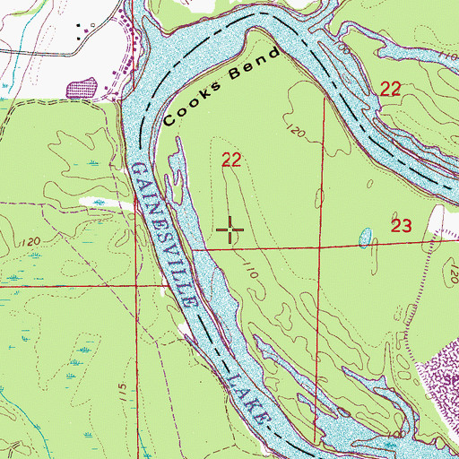Topographic Map of Cooks Bend, AL