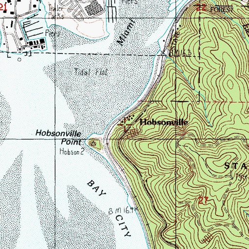 Topographic Map of Hobsonville Post Office (historical), OR