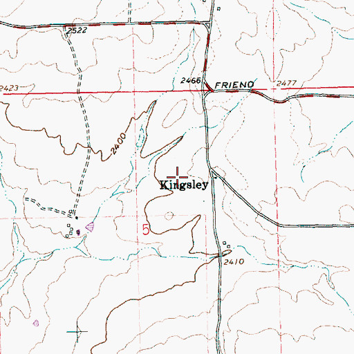 Topographic Map of Kingsley Post Office (historical), OR