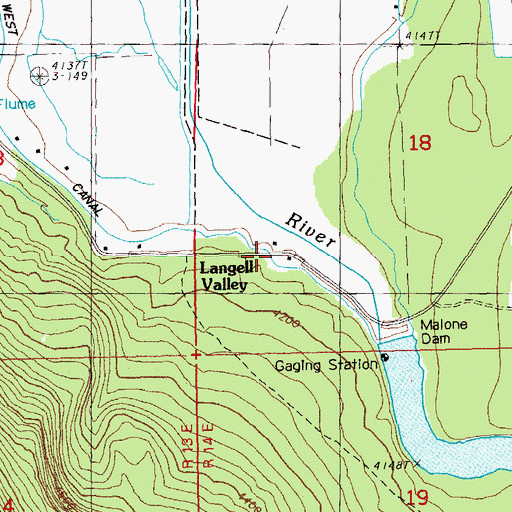 Topographic Map of Langell Valley Post Office (historical), OR