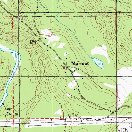 Topographic Map of Marmot Post Office (historical), OR