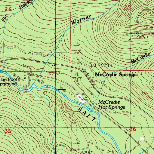 Topographic Map of McCredie Springs Post Office (historical), OR