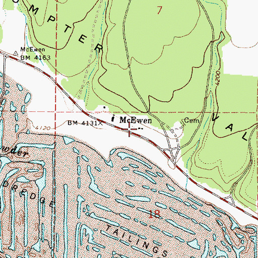 Topographic Map of McEwen Post Office (historical), OR