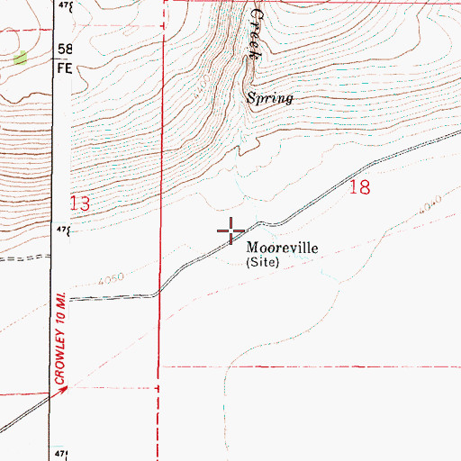 Topographic Map of Mooreville Post Office (historical), OR
