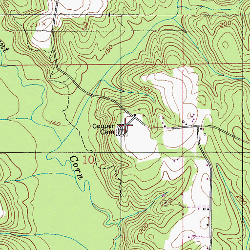 Topographic Map of Cooper Cemetery, AL