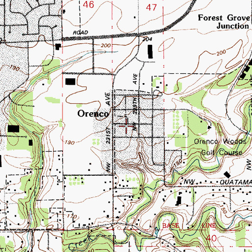 Topographic Map of Orenco Post Office (historical), OR