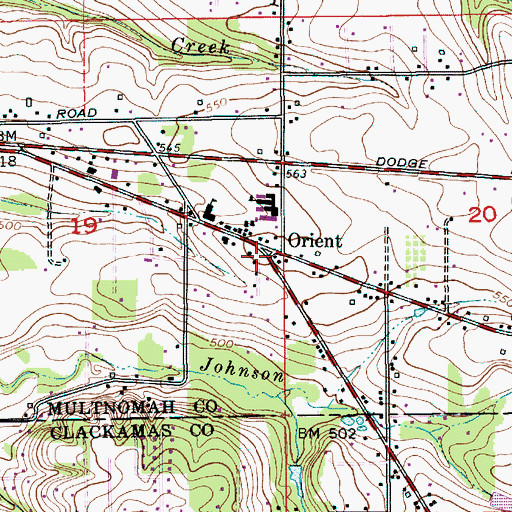 Topographic Map of Orient Post Office (historical), OR