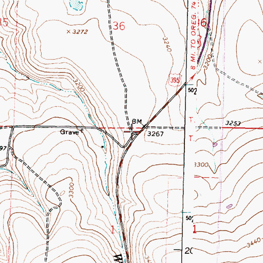 Topographic Map of Ridge Post Office (historical), OR