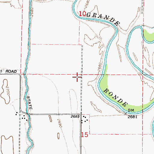 Topographic Map of Slater Post Office (historical), OR