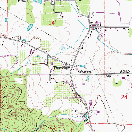 Topographic Map of Thatcher Post Office (historical), OR
