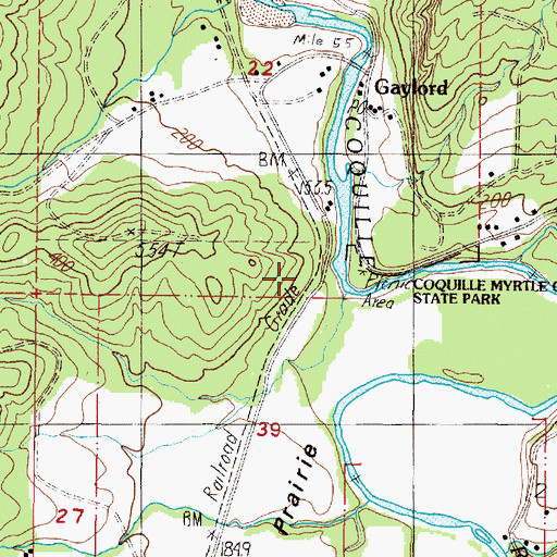 Topographic Map of Regal (historical), OR