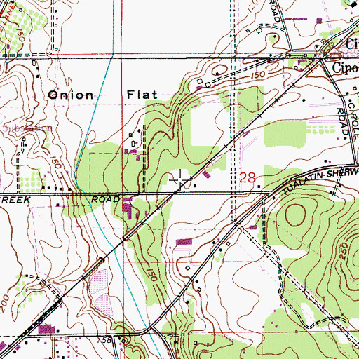 Topographic Map of Ford (historical), OR