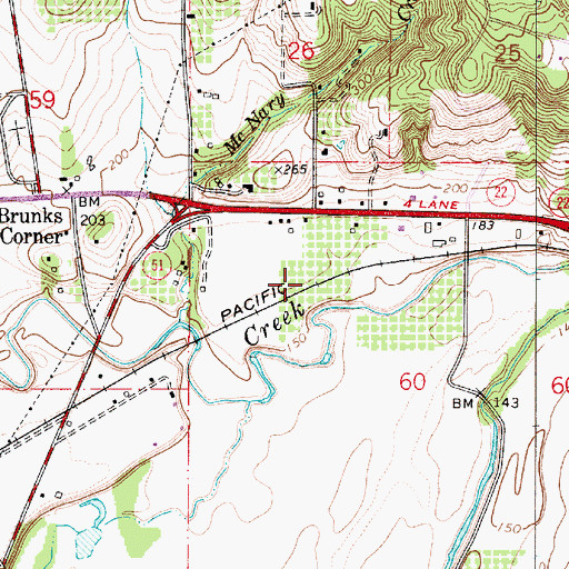 Topographic Map of Hosford (historical), OR