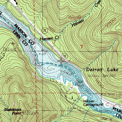 Topographic Map of Hammond Lumber Company Number 1 (historical), OR