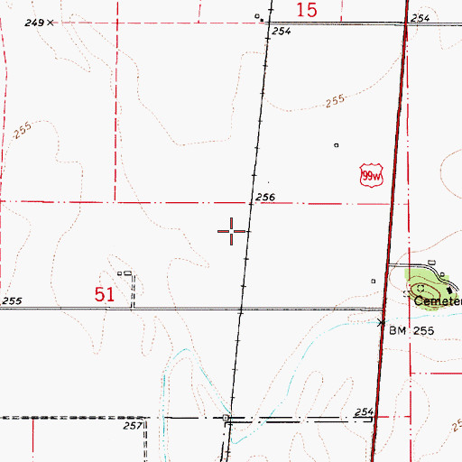 Topographic Map of Buttes (historical), OR