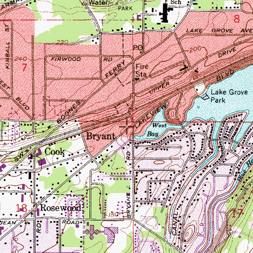 Topographic Map of Bryant, OR