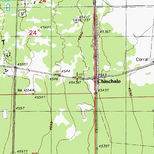 Topographic Map of Chinchalo, OR