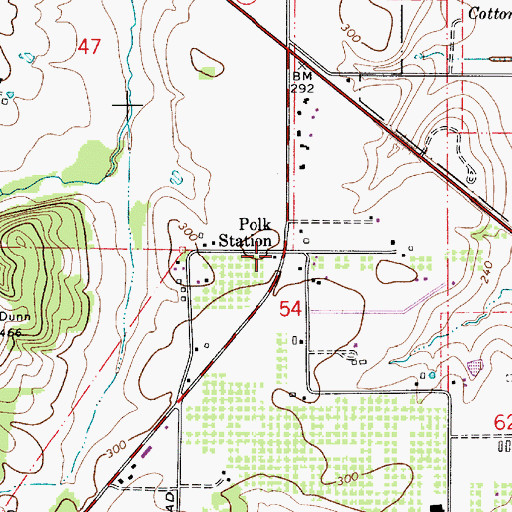 Topographic Map of Polk Station, OR