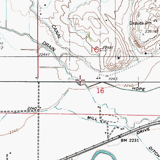 Topographic Map of Willow Creek Valley, OR