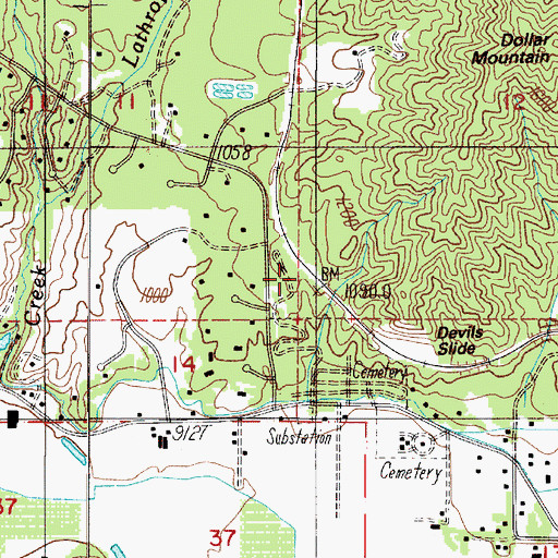 Topographic Map of Granite (historical), OR