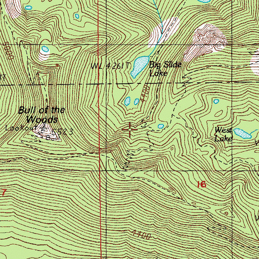 Topographic Map of Bull of the Woods Wilderness, OR